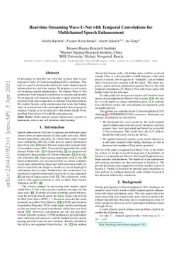 Real-time Streaming Wave-U-Net with Temporal Convolutions for
  Multichannel Speech Enhancement