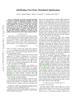 Self-Healing First-Order Distributed Optimization