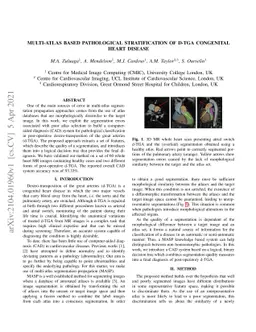 Multi-Atlas Based Pathological Stratification of d-TGA Congenital Heart
  Disease