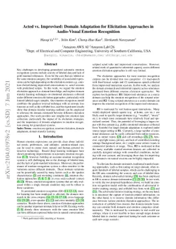 Acted vs. Improvised: Domain Adaptation for Elicitation Approaches in
  Audio-Visual Emotion Recognition