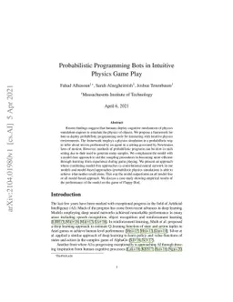 Probabilistic Programming Bots in Intuitive Physics Game Play