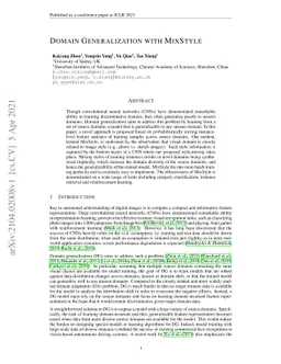 Domain Generalization with MixStyle
