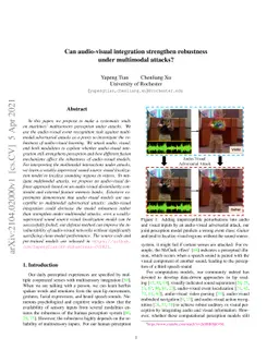 Can audio-visual integration strengthen robustness under multimodal
  attacks?