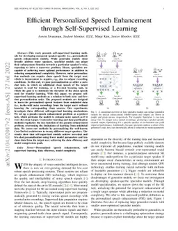 Efficient Personalized Speech Enhancement through Self-Supervised
  Learning