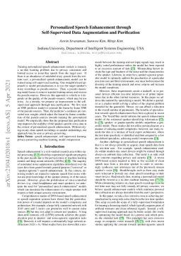 Personalized Speech Enhancement through Self-Supervised Data
  Augmentation and Purification