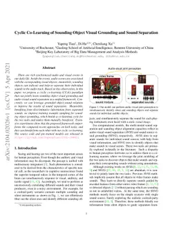Cyclic Co-Learning of Sounding Object Visual Grounding and Sound
  Separation