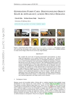 Generating Furry Cars: Disentangling Object Shape & Appearance across
  Multiple Domains