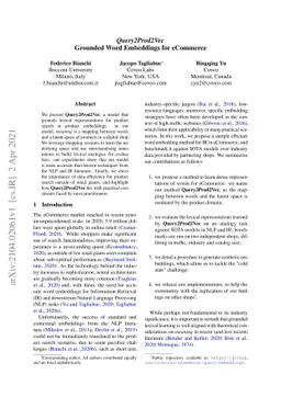 Query2Prod2Vec Grounded Word Embeddings for eCommerce