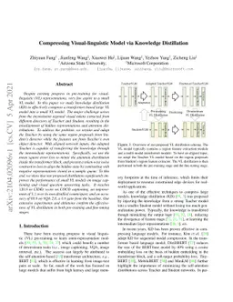 Compressing Visual-linguistic Model via Knowledge Distillation