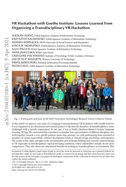 VR Hackathon with Goethe Institute: Lessons Learned from Organizing a
  Transdisciplinary VR Hackathon