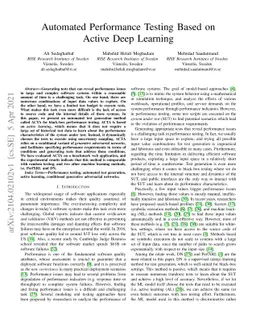 Automated Performance Testing Based on Active Deep Learning