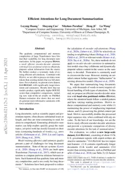 Efficient Attentions for Long Document Summarization