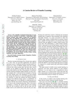 A Concise Review of Transfer Learning