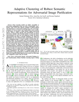 Adaptive Clustering of Robust Semantic Representations for Adversarial
  Image Purification