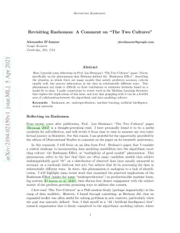 Revisiting Rashomon: A Comment on "The Two Cultures"