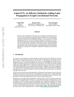 Label-GCN: An Effective Method for Adding Label Propagation to Graph
  Convolutional Networks