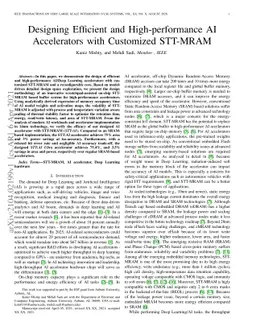 Designing Efficient and High-performance AI Accelerators with Customized
  STT-MRAM