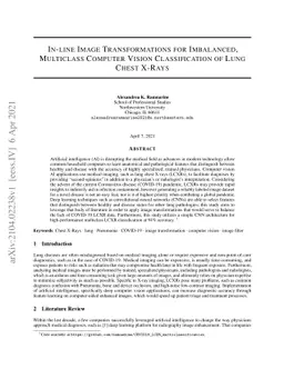 In-Line Image Transformations for Imbalanced, Multiclass Computer Vision
  Classification of Lung Chest X-Rays
