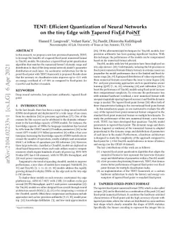 TENT: Efficient Quantization of Neural Networks on the tiny Edge with
  Tapered FixEd PoiNT
