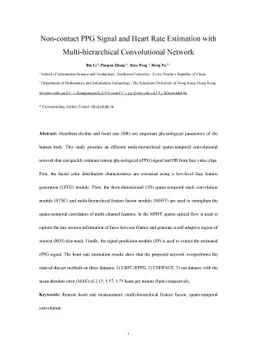 Non-contact PPG Signal and Heart Rate Estimation with Multi-hierarchical
  Convolutional Network
