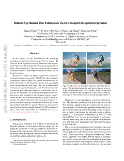 Bottom-Up Human Pose Estimation Via Disentangled Keypoint Regression