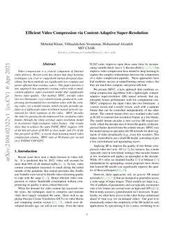 Efficient Video Compression via Content-Adaptive Super-Resolution