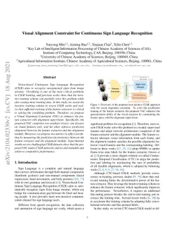 Visual Alignment Constraint for Continuous Sign Language Recognition