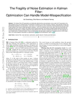 The Fragility of Noise Estimation in Kalman Filter: Optimization Can
  Handle Model-Misspecification