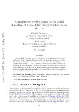 Nonparametric needlet estimation for partial derivatives of a
  probability density function on the $d$-torus