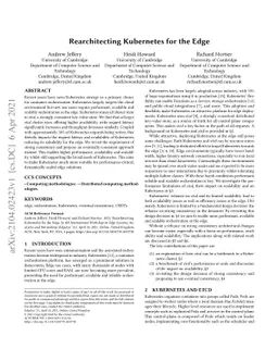 Rearchitecting Kubernetes for the Edge