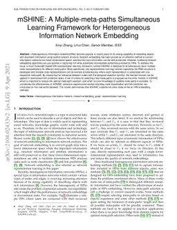 mSHINE: A Multiple-meta-paths Simultaneous Learning Framework for
  Heterogeneous Information Network Embedding