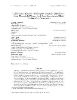 CodeTrans: Towards Cracking the Language of Silicon's Code Through
  Self-Supervised Deep Learning and High Performance Computing