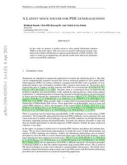 A Latent space solver for PDE generalization
