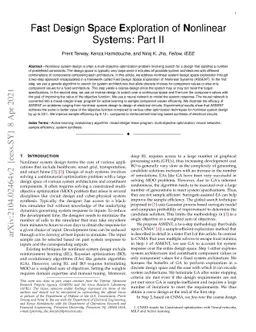 Fast Design Space Exploration of Nonlinear Systems: Part II