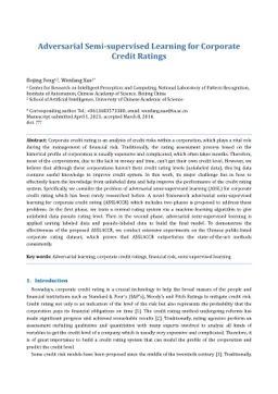 Adversarial Semi-supervised Learning for Corporate Credit Ratings