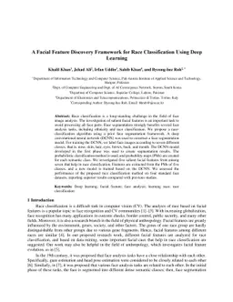 A Facial Feature Discovery Framework for Race Classification Using Deep
  Learning