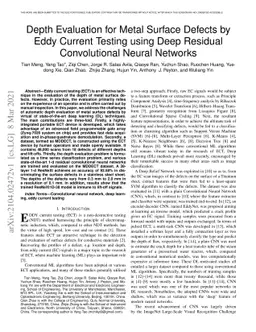 Depth Evaluation for Metal Surface Defects by Eddy Current Testing using
  Deep Residual Convolutional Neural Networks