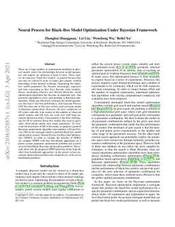 Neural Process for Black-Box Model Optimization Under Bayesian Framework