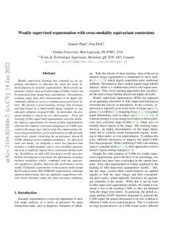 Weakly supervised segmentation with cross-modality equivariant
  constraints