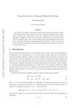 Statistical Limits of Sparse Mixture Detection