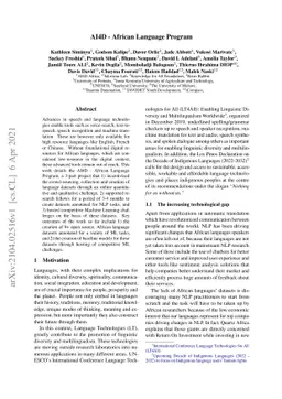 AI4D -- African Language Program