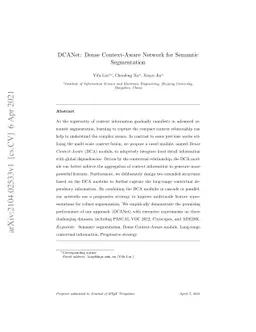 DCANet: Dense Context-Aware Network for Semantic Segmentation