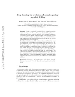 Deep learning for prediction of complex geology ahead of drilling