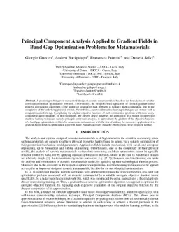 Principal Component Analysis Applied to Gradient Fields in Band Gap
  Optimization Problems for Metamaterials