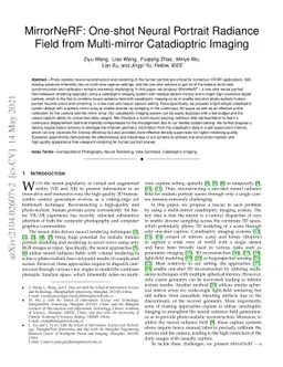 MirrorNeRF: One-shot Neural Portrait Radiance Field from Multi-mirror
  Catadioptric Imaging
