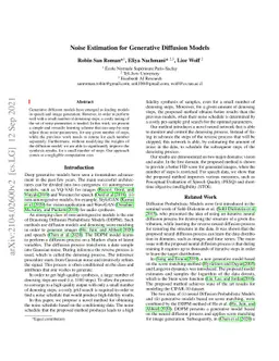 Noise Estimation for Generative Diffusion Models