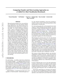 Comparing Transfer and Meta Learning Approaches on a Unified Few-Shot
  Classification Benchmark