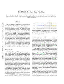 Local Metrics for Multi-Object Tracking