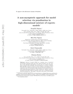 A non-asymptotic approach for model selection via penalization in
  high-dimensional mixture of experts models