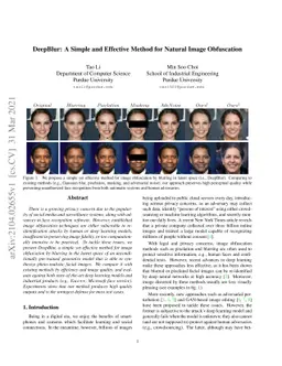 DeepBlur: A Simple and Effective Method for Natural Image Obfuscation